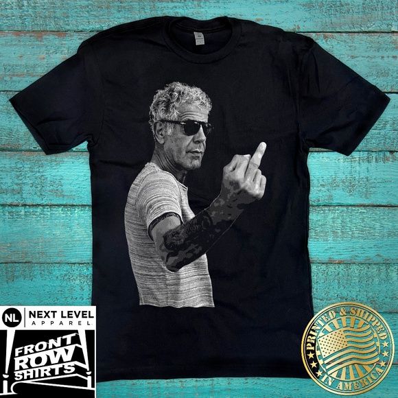 Next Level Apparel Other - Anthony Bourdain Middle Finger T-Shirt